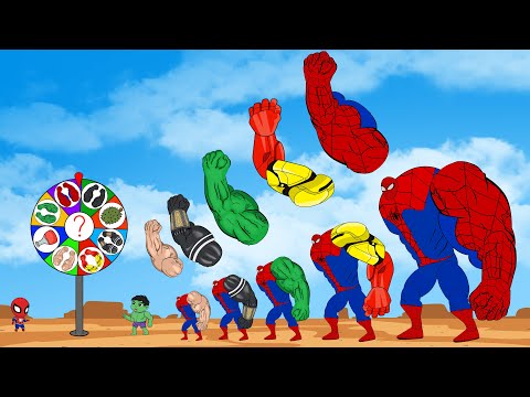 Evolution Of SPIDERMAN & HULK, IRONMAN, VENOM, CAPTAIN : Compare The Arm Strength Of Superheroes