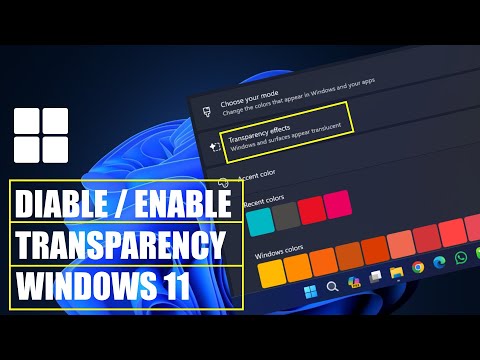 How to Turn off Windows Transparency effects in windows 11 | Disable transparency effects Windows 11