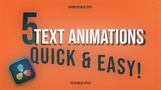 5 Text Animations to Elevate Your Edit | Davinci Resolve 19 Tutorial (Quick & Easy!)