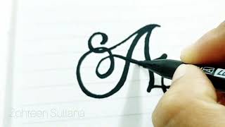 A LETTER CALLIGRAPHY FOR BEGINNERS ♥️ Calligraphy writing of alphabets #youtubevideos #viral