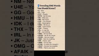 🚨 Texting Secrets EXPOSED! 20+ SMS Slang Words You MUST Know in 2025"