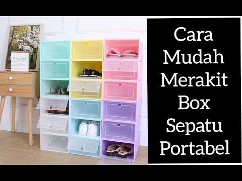 CARA MEMASANG KOTAK SEPATU LIPAT/BOX SEPATU PORTABLE
