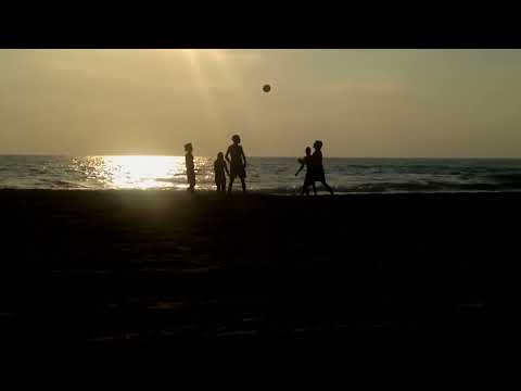 in a sunset on the beach