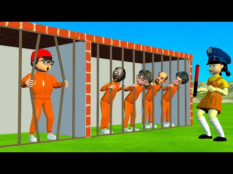 Scary Teacher 3D vs Squid Game Help Nick and Miss T Escape Prison 5 Times Challenge
