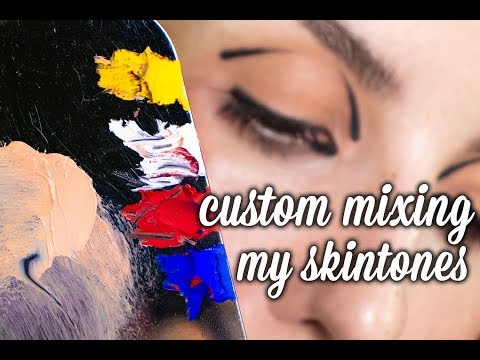 Custom Mixing Makeup From Primary Colours 🖤 Foundation, Concealer, Blush and Lipstick Mixing