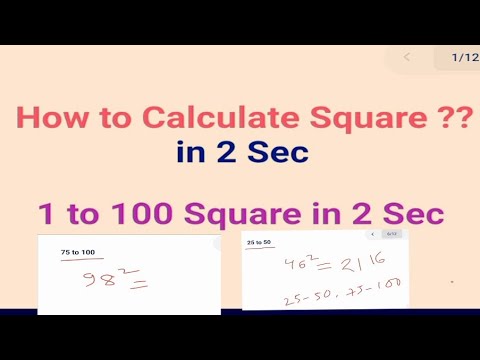Calculate 1-100 Square in 2 Sec ? How to calculate square in first method