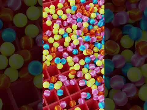 Dropping Marbles Into The Ramp Grid 💠 #satisfying #visualasmr  #blender3d  #3danimation