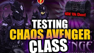 Testing Chaos Avenger CLASS! (500 FREE ACS) 10k Chest! Drops and more! AQW