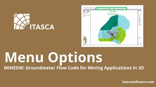 Menu Options | MINEDW | ITASCA Software Academy
