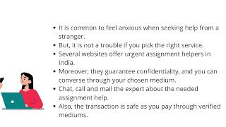 Need Urgent Assignment Help Read This!