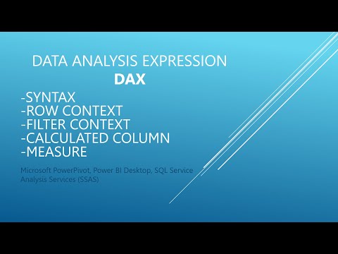 Data Analysis Expression #DAX #PowerBI #RowContext #FilterContext #CalculatedColumn #Measure