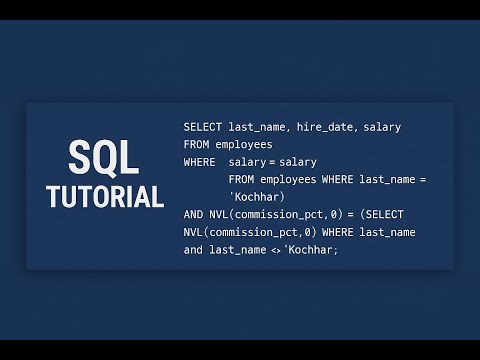 SQL Tutorial: Find Employees with Matching Salary and Commission Like Kochhar