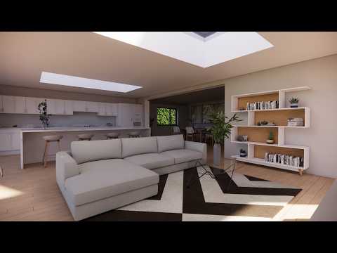 Enscape Interior 3D Visualisation - Open Plan Kitchen / Living / Dining Room