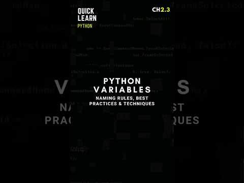 Python variables in 1 minute - Naming rules, Best practices and techniques #python #variables