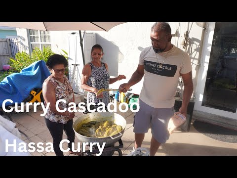 Cooking Delicious Curry Cascadoo / Hassa Curry in the Backyard Hanging with Friends.