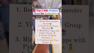 Top 5 SQL Project Ideas 💡#viralshorts #feed #sqlprojects