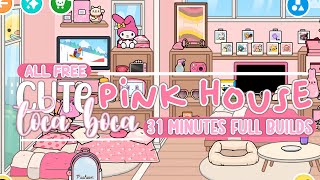 🎀 31 MINUTES FREE PINK TOCA BOCA HOUSE DESIGN Copy This CUTE Toca Boca Home Totally FREE & Adorable