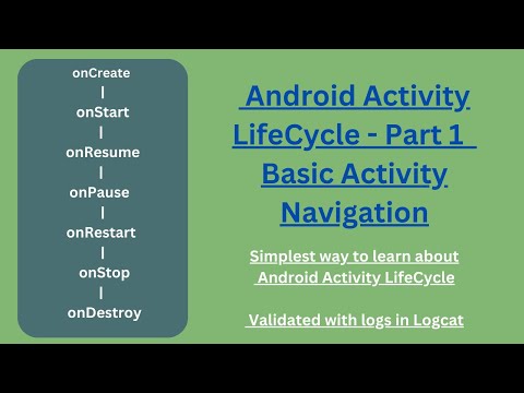 Android Activity Lifecycle Part 1 |kotlin|onCreate|onStart|onResume|onPause|Restart|onStop|onDestroy