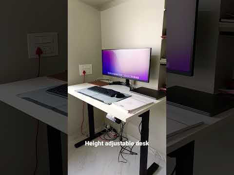 Height adjustable desk from JIN Office #Desk #Heightadjustabledesk #productivity #officetable