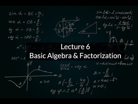 Lecture 6 - Basic Algebra & Factorization