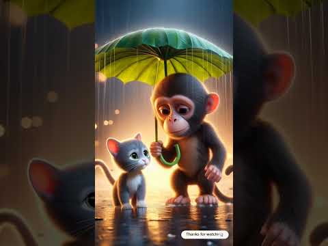 Bandar ne billi ki bacche ko lota dia🥰 #aishorts #ai #animals #shortvideo #animation #viralvideo