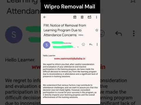Wipro NGA Training Updates | Removed From Training #wipro #wiproonboarding #onboarding #training