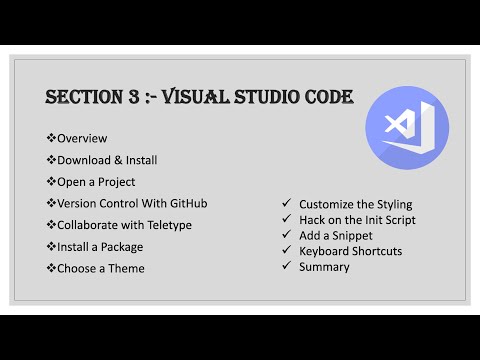 Section 3 - 𝐕𝐢𝐬𝐮𝐚𝐥 𝐒𝐭𝐮𝐝𝐢𝐨 𝐂𝐨𝐝𝐞 | Part 1 [ Overview, Download & Setup, Project, Git, Github ]