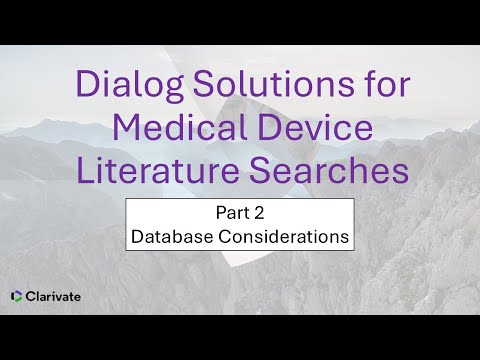 Medical Device Searching, Part 2:  Database Considerations