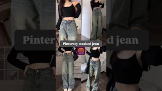 🍙 🎧 pintersty washed jean from meesho ˚୨୧⋆｡˚ ⋆ #pinteretinspired #washedjean #from #meesho