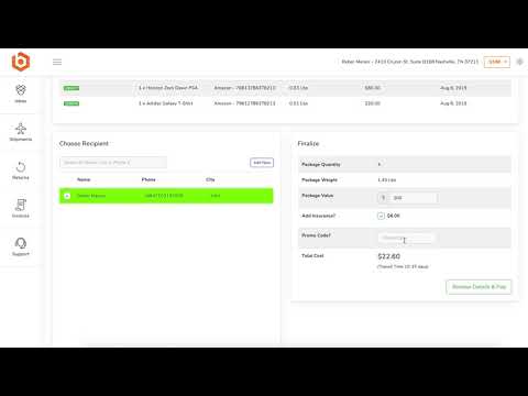 Boombinere Tutorial: Create Shipment Request