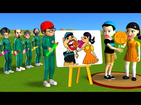 Scary Teacher 3D vs Squid Game Drawing Squid Girl vs BoyFriend Stylist Challenge Who's Beautifuler