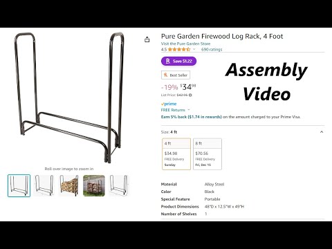 Pure Garden 4' Firewood Rack Assembly (Link in Description)