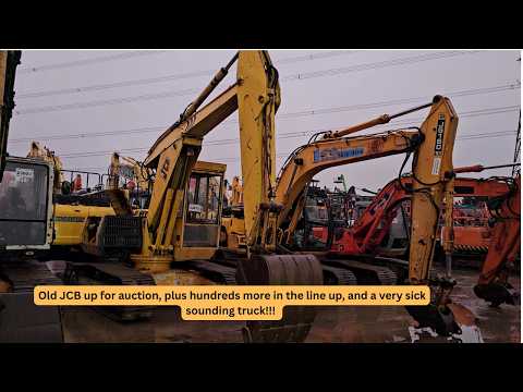 Old JCB 806C at auction!! What will she make???Lots more diggers and a sickly truck!!
