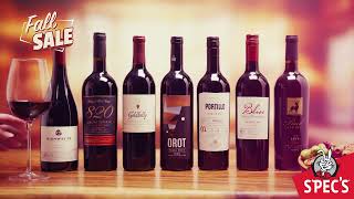 Spec's Fall Sale | Save up to 20% on Wines, Spirits, and Beer! Thru 10/31