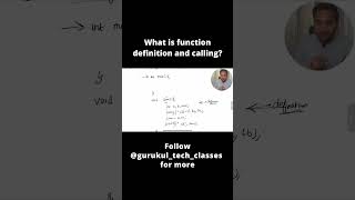 Function Defination And Call #functiondefination #functioncall #shorts #cprogramming