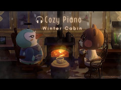 ❄️Cozy Winter Cabin Ambiance + Piano BGM for Reading or Relaxing | Sleep-Aid 🌙