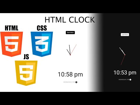 HTML CSS Javascript animated clock mini front end project tutorial