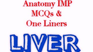 LIVER- Anatomy mcqs/one liners For Pg entrance  exam..