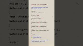 Multiple Catch & Finally in Java Handle different errors easily #coding #learnjava #education
