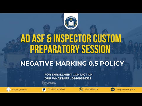 Negative Marking 0.5 Policy | AD ASF & Inspector Custom Preparatory Session