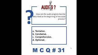 Mastering Auditing MCQ #31 #auditingstandards #audit #auditing