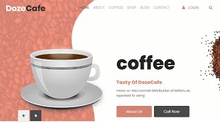 Build A Coffee website Using HTML5 CSS Javascript Bootstrap || Free Source code