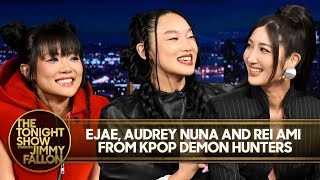 EJAE, Audrey Nuna & Rei Ami from KPop Demon Hunters Get Surprised with Platinum Record for "Golden"