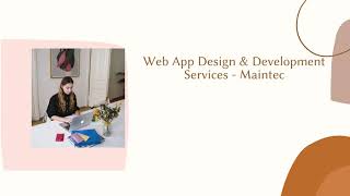 Web App Design & Development Services - Maintec