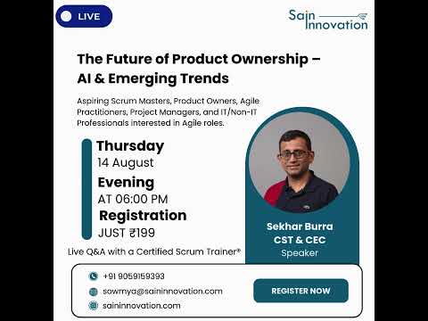 Webinar Announcement – 14th August 2025 Topic: The Future of Product Ownership– AI & Emerging Trends