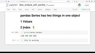 Pandas data structures series object part 2