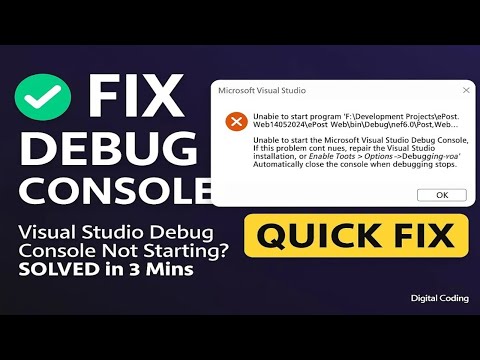 Fix “Unable to Start Microsoft Visual Studio Debug Console” Error | VS Debug Console Not Starting