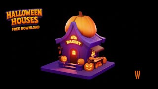 Stylized Halloween Buildings Collection | 3D Art Showcase