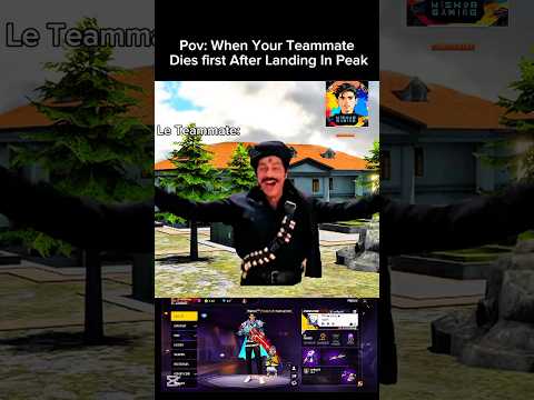 when you're Teammate dies first After Landing In peak😂|| Free fire 🔥|| free fire funny videos 😂