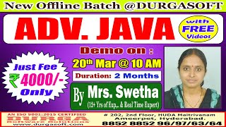 ADV. JAVA Offline Training @ DURGASOFT